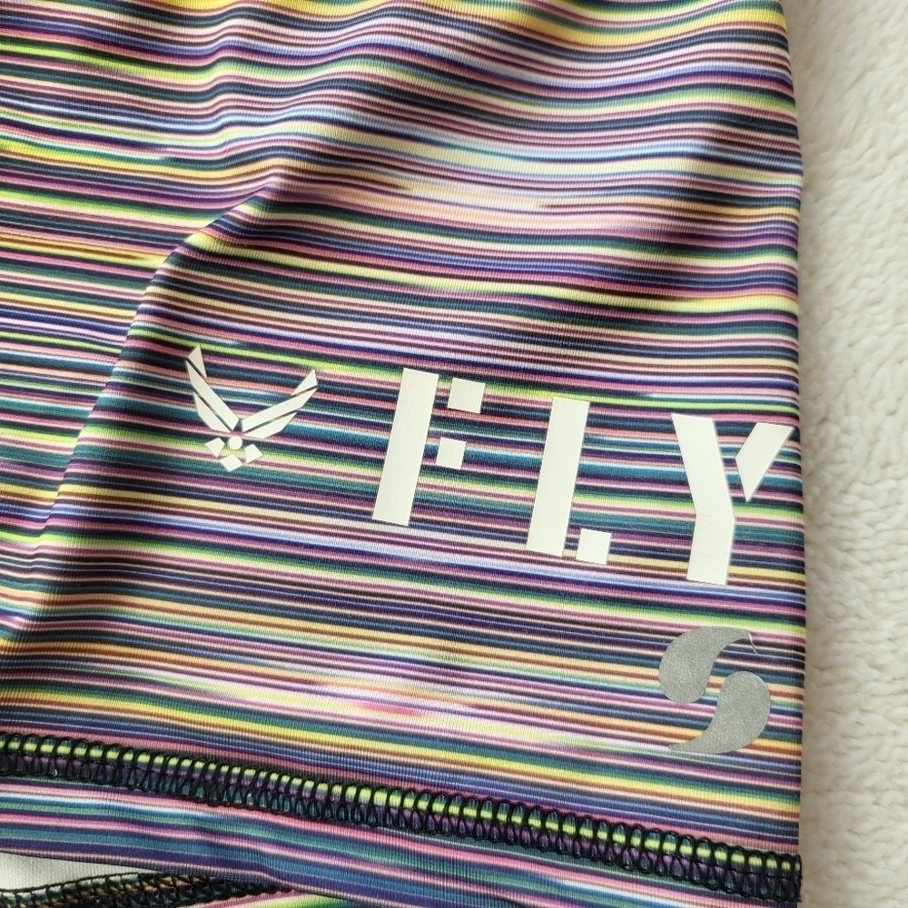 Soffe Fly Compression Shorts Purple Hued Stripes Women's Size Small - Picture 6 of 7